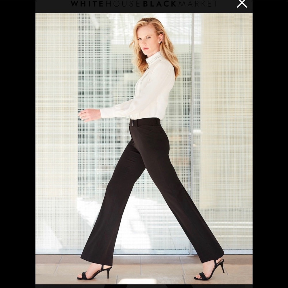 WHBM The Slim Flare Black Pant Size 8